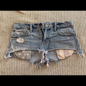 Ralph Lauren size 26 Stars and Stripes boyfriend cut off shorts.